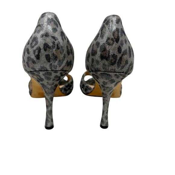 MANOLO BLAHNIK Vintage Retro Gold Brocade Crystal Peep Toe Pump Sedaraby IT 40 - Picture 5 of 7